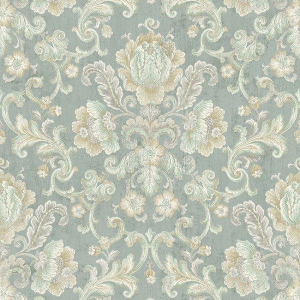 Wallpaper turquoise Floral Cameo-707477