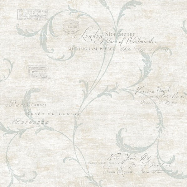 Wallpaper grey Scroll and Stamps-807879