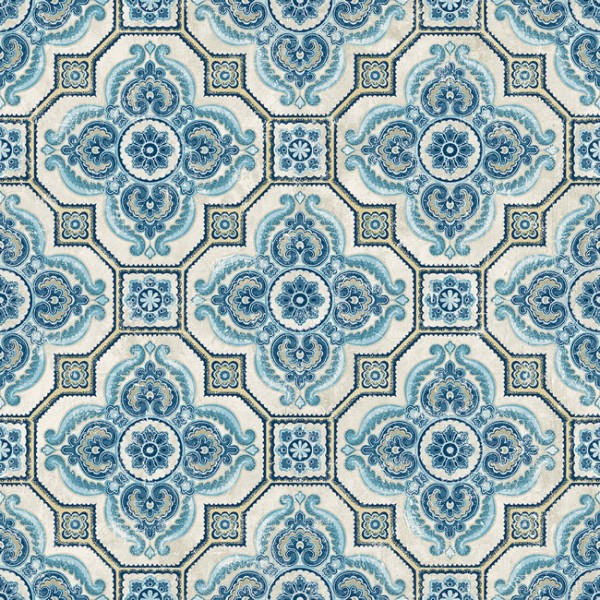 Wallpaper blue Oriental Tile-448007