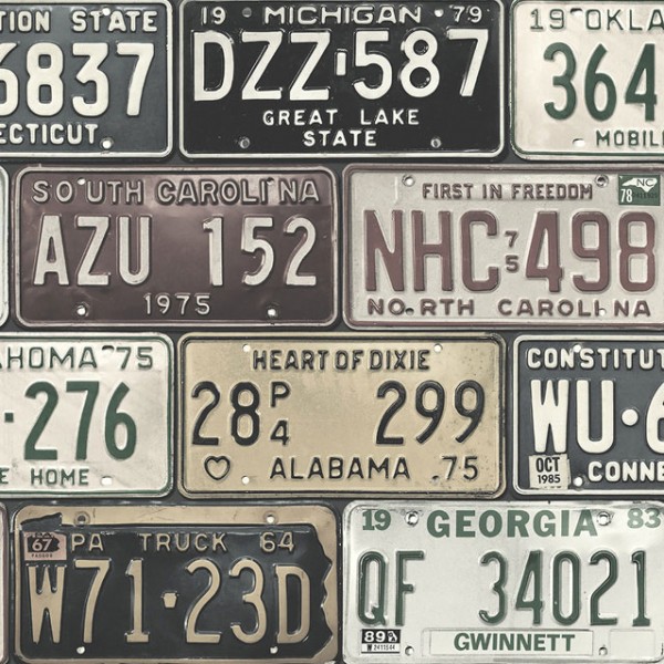 Design Wallcoverings License Plates-106247