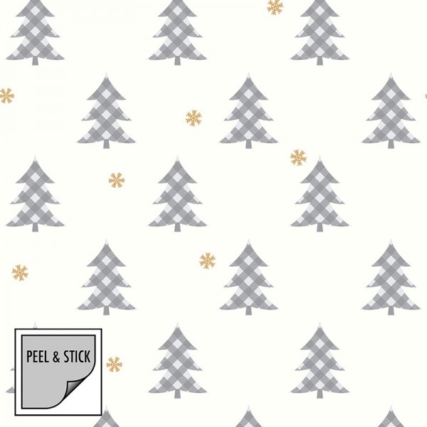 Peel and Stick Wallpaper Snow and Trees-255756