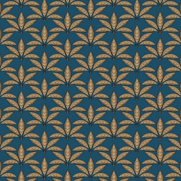 Wallpaper blue Panama Leaves-112300