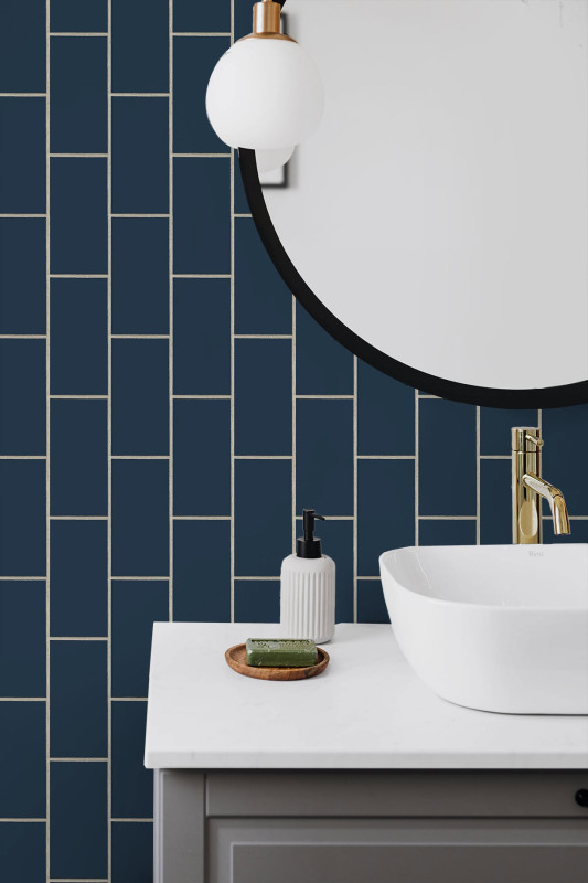 Peel and Stick Wallpaper Retro Subway Tile-398763