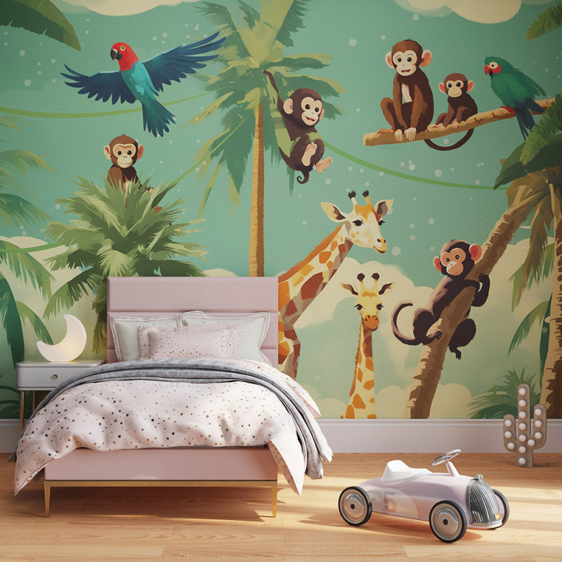 Murals Kids theme Playing Monkeys-282349