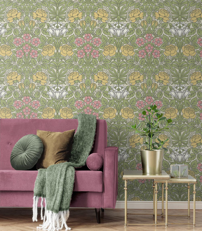 Peel and Stick Wallpaper Vintage Rose-222942