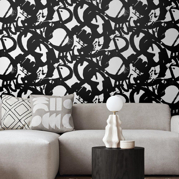 Peel and Stick Wallpaper Inkblot-100183