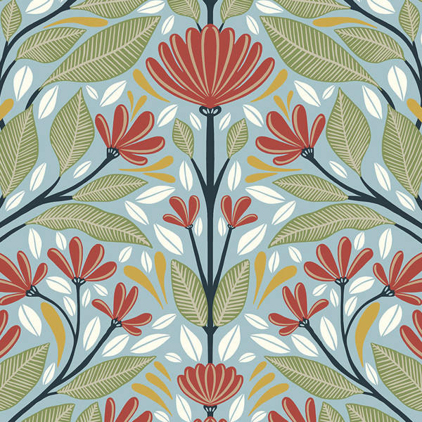 Peel and Stick Wallpaper Shalin Folk Floral-233561