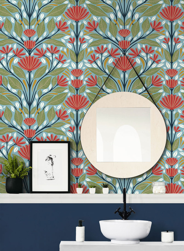 Peel and Stick Wallpaper Shalin Folk Floral-233561