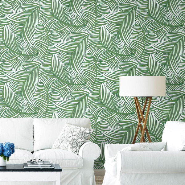 Peel and Stick Wallpaper Tossed Palm Fronds-361561