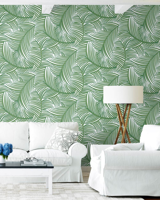 Peel and Stick Wallpaper Tossed Palm Fronds-361561