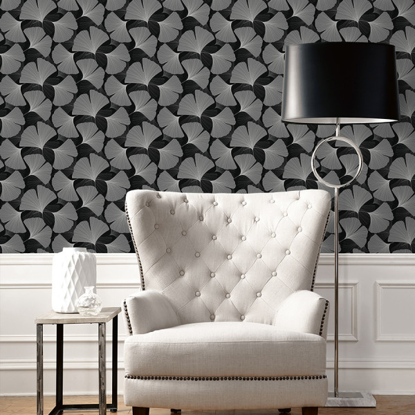 Peel and Stick Wallpaper Tossed Ginkgo Leaf-882561