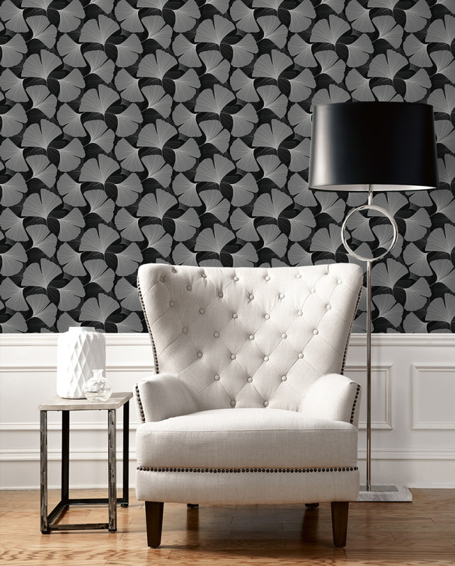 Peel and Stick Wallpaper Tossed Ginkgo Leaf-882561