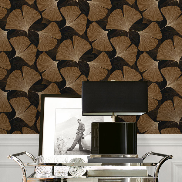 Peel and Stick Wallpaper Tossed Ginkgo Leaf-335131