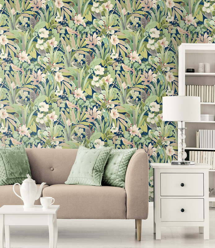 Peel and Stick Wallpaper Blossoming Birds-267334