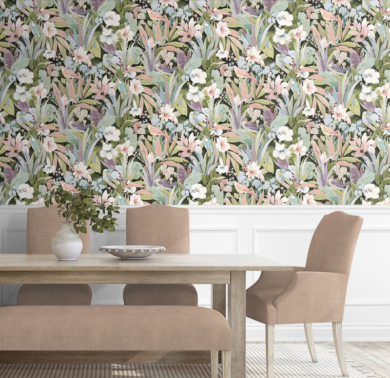 Peel and Stick Wallpaper Blossoming Birds-154356