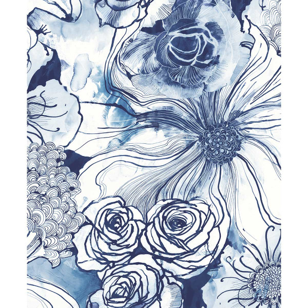 Peel and Stick Wallpaper Ink Rose-947227