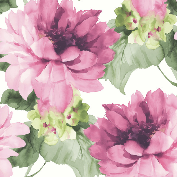 Peel and Stick Wallpaper Watercolor Floral Satin-191123