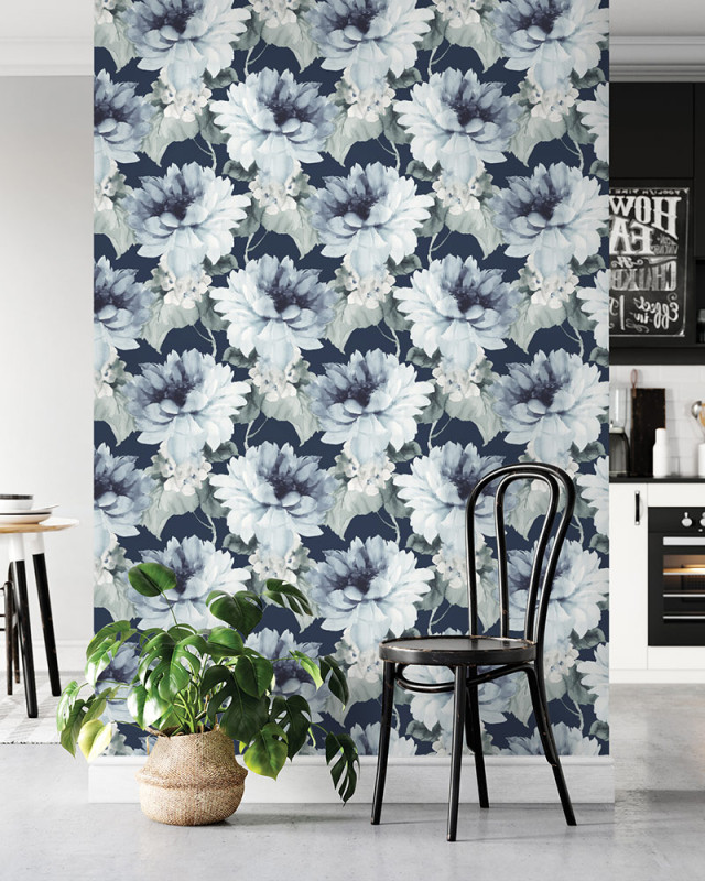 Peel and Stick Wallpaper Watercolor Floral Satin-274744