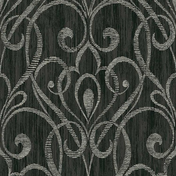 Classic Wallpapers Antonia 123240 Ornament Nonwoven Black Silver Living Room